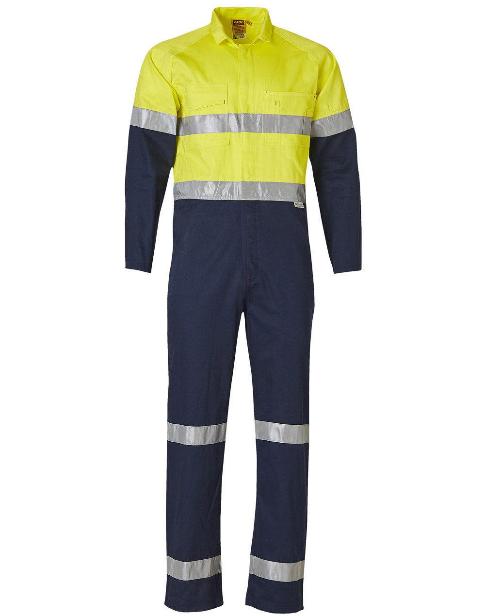 AIW SW207 TWO TONE MEN'S COTTON DRILL COVERALL WITH 3M SCOTCHLITE TAPES