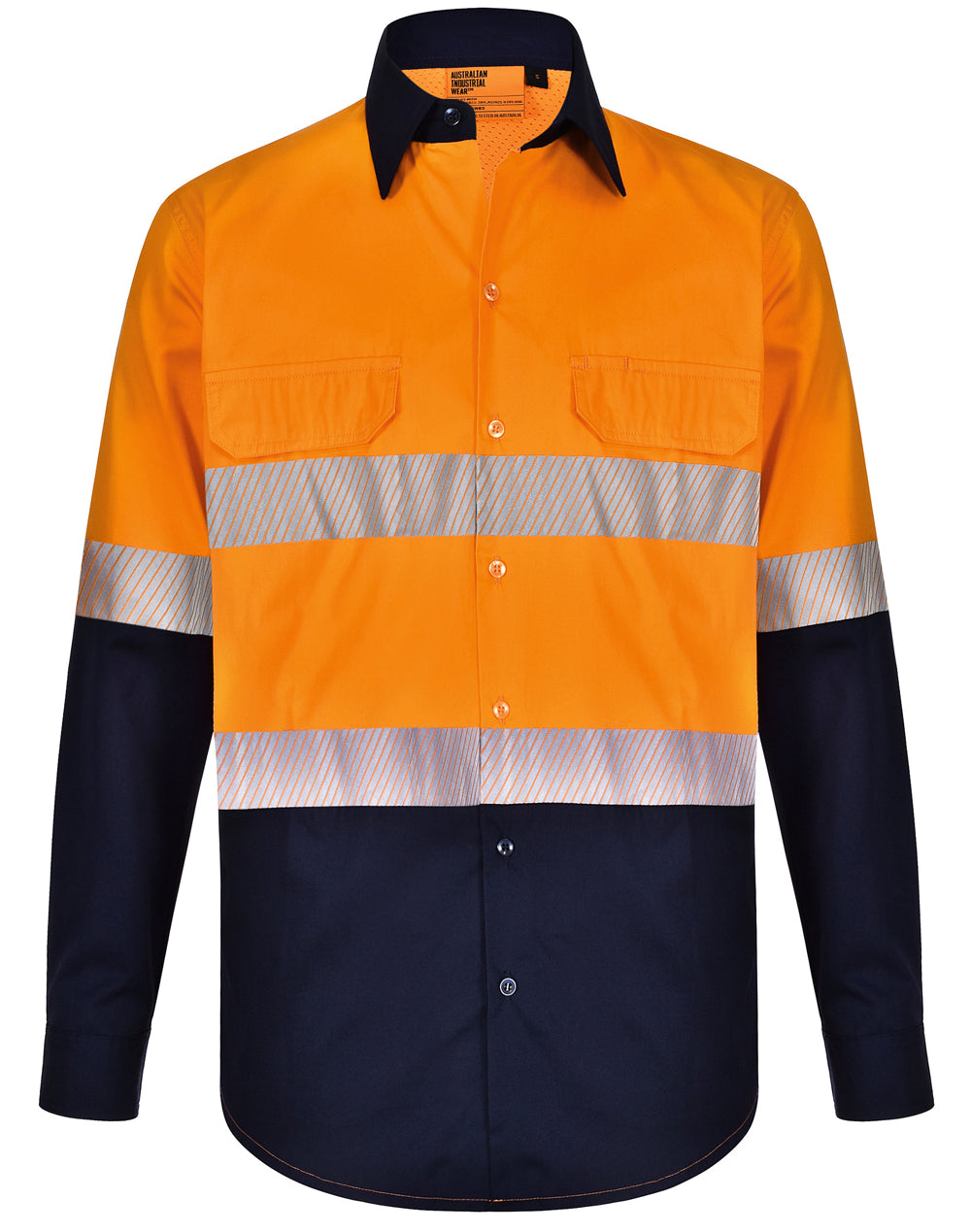 SW83 UNISEX HI VIS COOL-BREEZE SAFETY LS SHIRT (SEGMENTED TAPE)