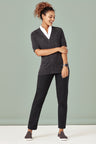 CK962LC-Womens Zip Front Short Sleeve Knit