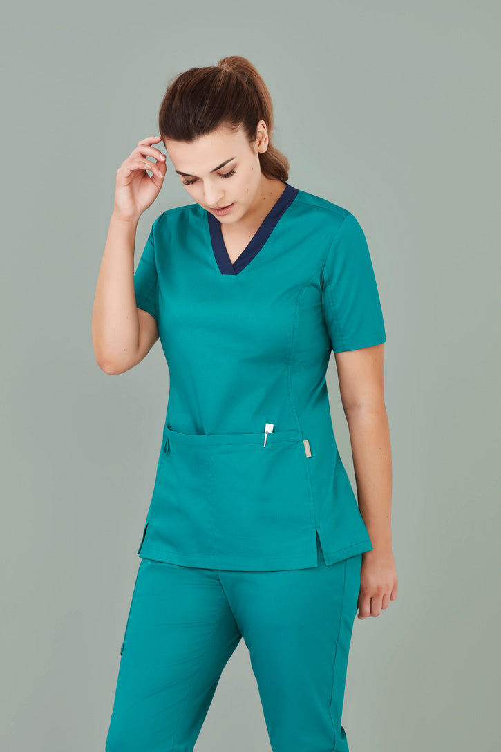 CST043LS-Riley Womens V-Neck Scrub Top