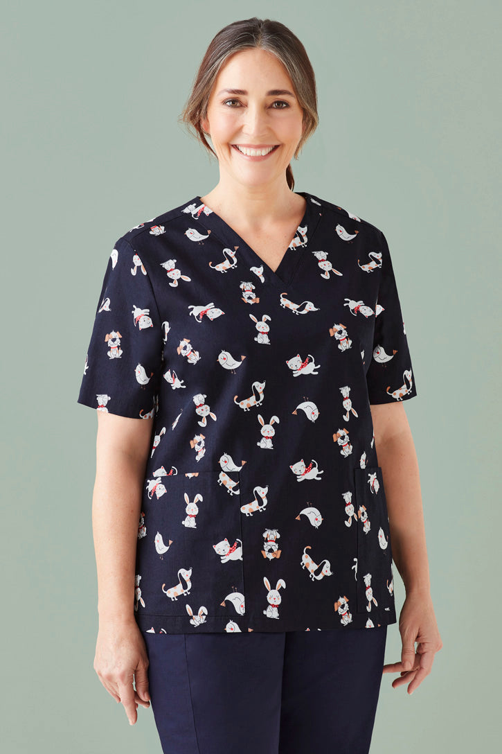 CST147LS-Best Friends Womens Scrub Top
