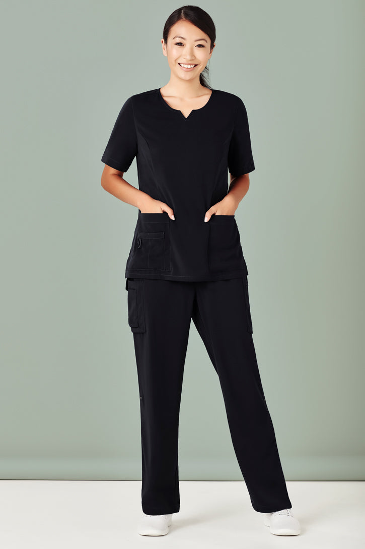CST942LS-Avery Womens Tailored Fit Round Neck Scrub Top