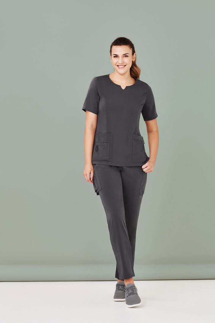 CST942LS-Avery Womens Tailored Fit Round Neck Scrub Top