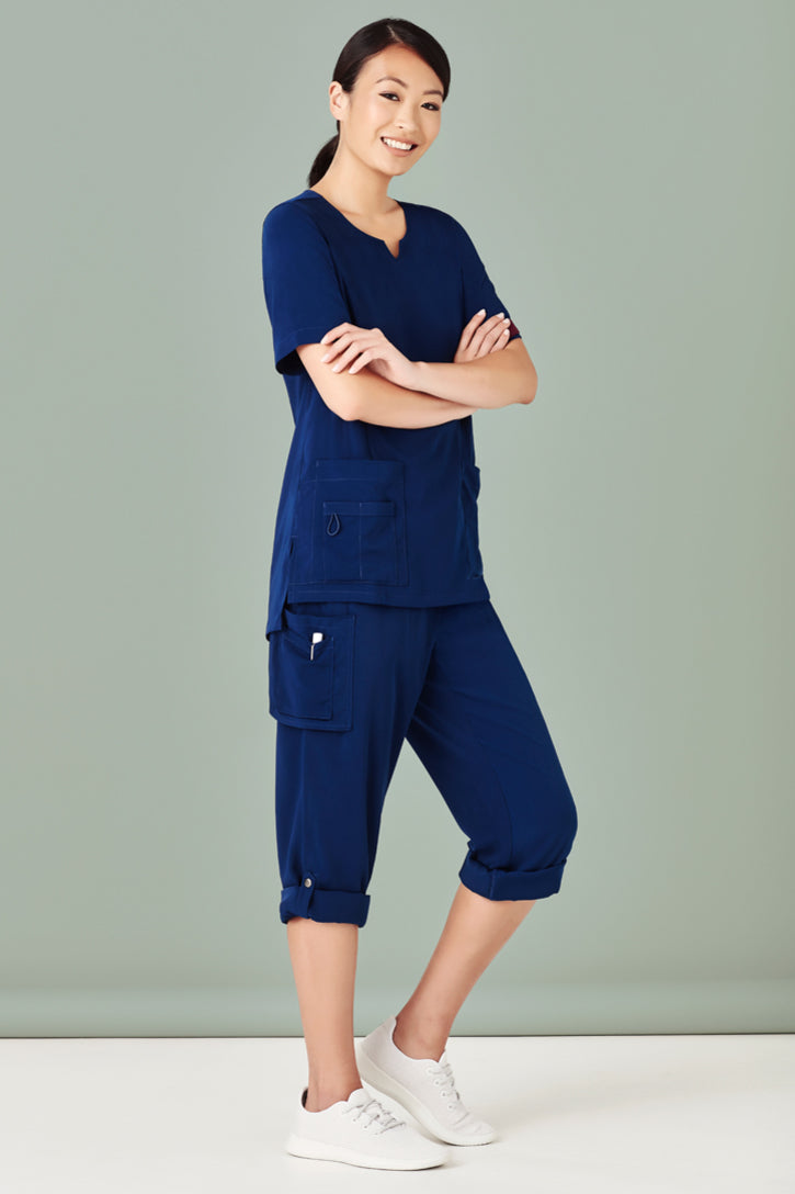 CST942LS-Avery Womens Tailored Fit Round Neck Scrub Top