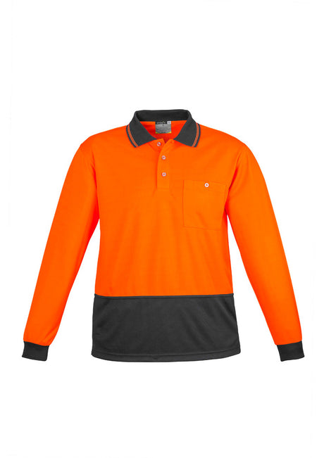 ZH232-Unisex Hi Vis Basic Spliced Polo - Long Sleeve