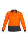 ZH232-Unisex Hi Vis Basic Spliced Polo - Long Sleeve