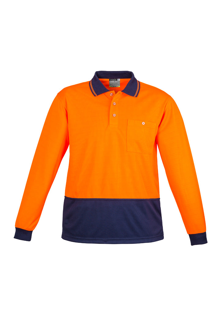 ZH232-Unisex Hi Vis Basic Spliced Polo - Long Sleeve