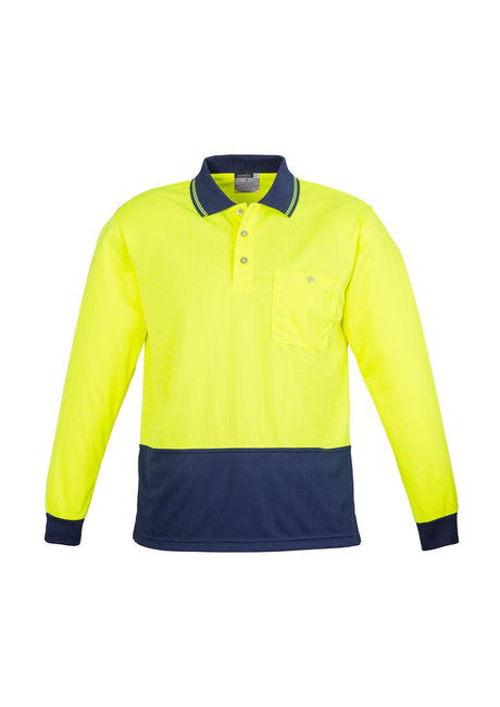 ZH232-Unisex Hi Vis Basic Spliced Polo - Long Sleeve