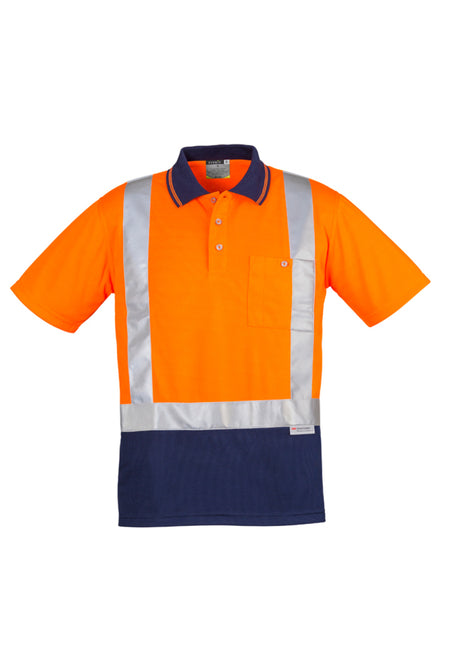 ZH233-Mens Hi Vis Spliced Polo - Short Sleeve Shoulder Taped