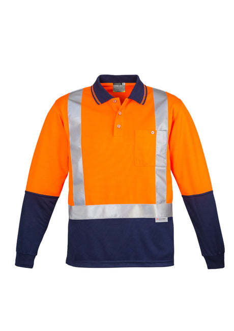 ZH234-Mens Hi Vis Spliced Polo - Long Sleeve Shoulder Taped