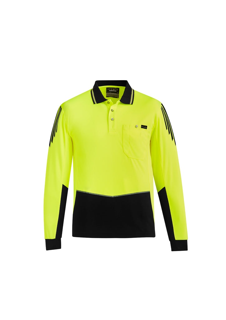 ZH310-Mens Hi Vis Flux L/S Polo