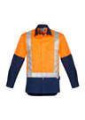 ZW124-Mens Hi Vis Spliced Industrial Shirt - Shoulder Taped