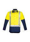 ZW124-Mens Hi Vis Spliced Industrial Shirt - Shoulder Taped