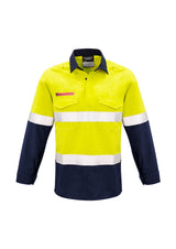 ZW133-Mens FR Closed Front Hooped Taped Spliced Shirt